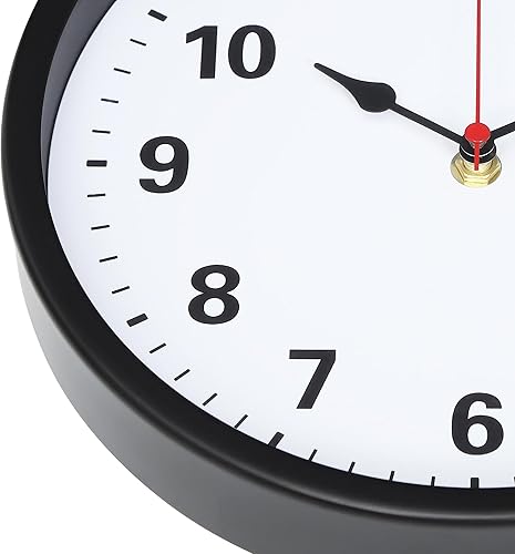 Miniatura 7 de LEIKE Reloj de pared de metal de 10 pulgadas, color negro, retro de cuarzo silencioso, funciona con pilas, decorativo para patio, cocina, sala de