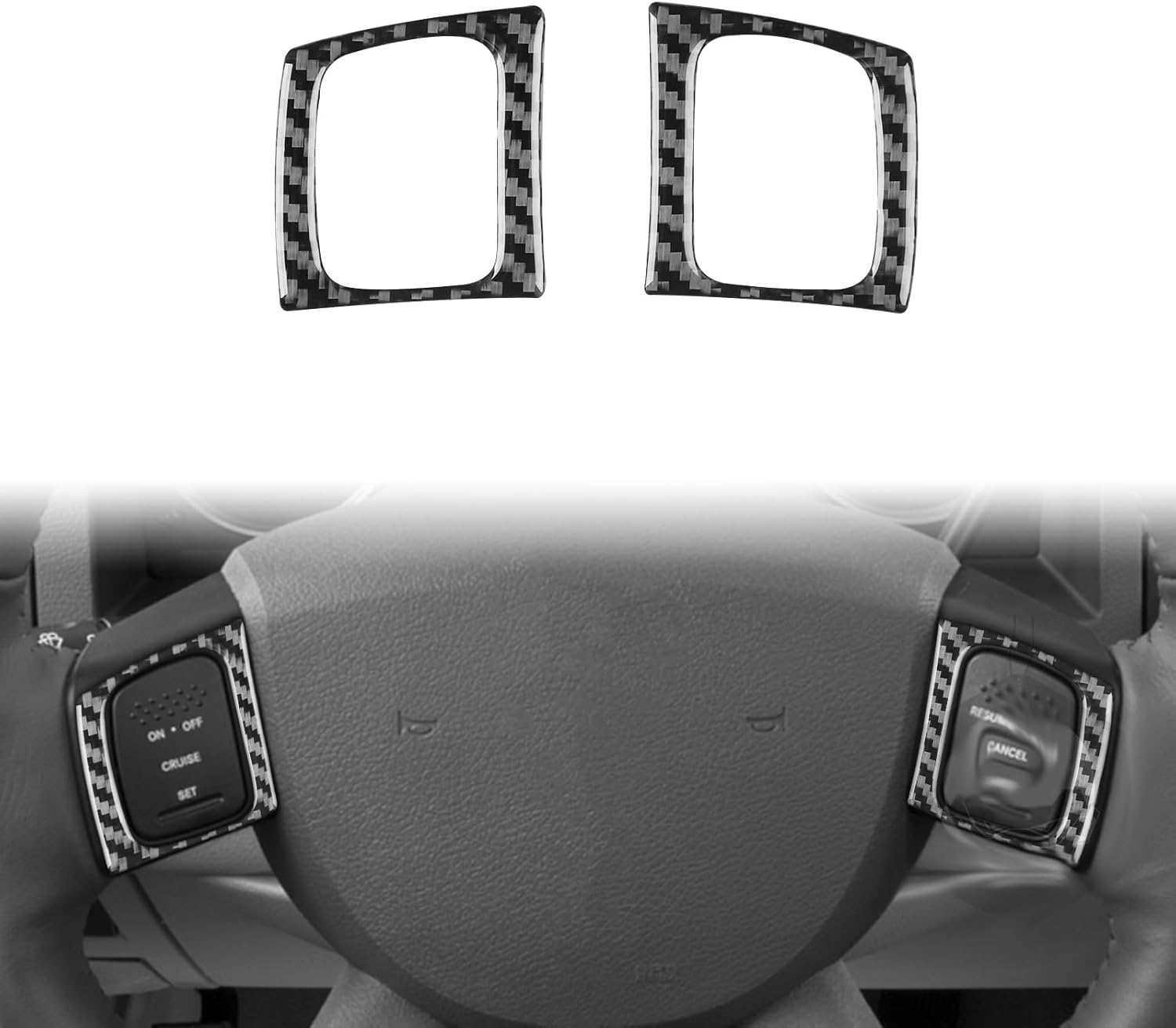 Car Carbon Fiber Accessories Driver-Side Dashboard Decorative Strip 2pcs Protective Cover Sticker Compatible with Dodge Durango 2004 2005 2006 2007