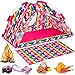 ZITA ELEMENT Puppenzubehör American 18 Inch Girls Unicorn Dolls Camping Zelt Set Inklusive Schokoladenkeksen Nuggets Papier Lagerfeuer Brathähnchen Ferngläser für 43-46 cm Puppe