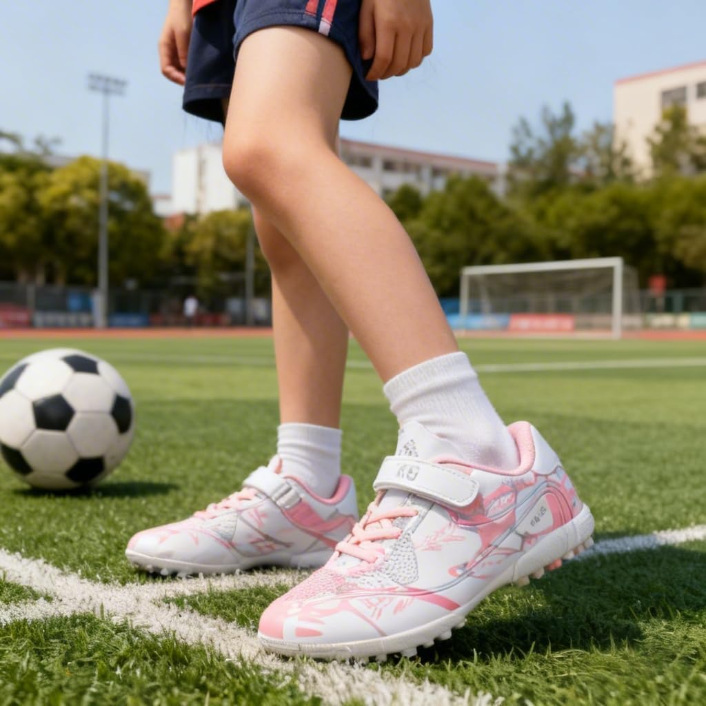 Kids Soccer Cleats Unisex-Child Turf Soccer Shoes Indoor Boys Girls Futsal Shoes Youth Football Shoes TF AG Artificial Ground Trainning Athletic Sneakers Outdoor