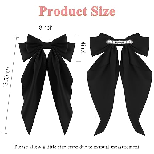 Miniatura 4 de Vovii 4 lazos para el cabello para mujeres y niñas, bonitos lazos de satén de coqueta para el cabello, accesorios para mujeres, pinzas de moños