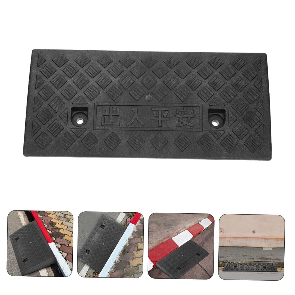 Rampa Soglia Porta in Gomma Nera Antiscivolo Portatile