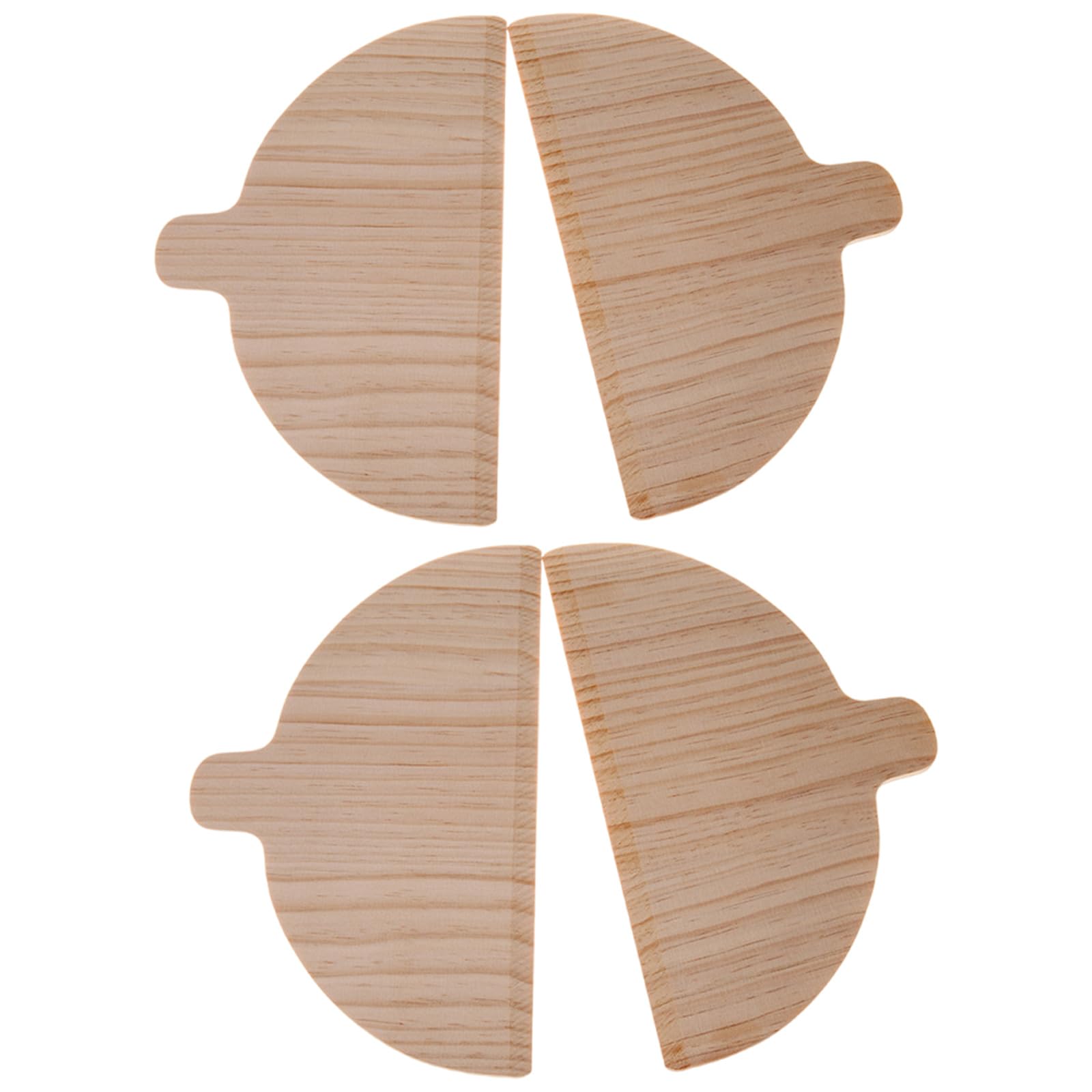 Jazuaiao 4pcs Multipurpose Half Circular Pizza Peels Set Wooden Handle Bread Baking Tool Professional Kitchen Accessories Wood Pizza Board