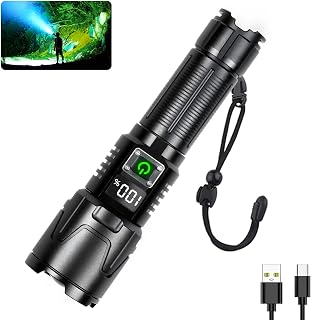Minsk Flashlights High Lumens, Rechargeable Flashlights with Digital Power Display, 1500 Lumen Super Bright Flashlight, Zoomable Flash Light for Outdoors