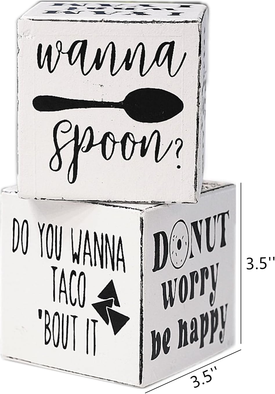 Lavender Inspired Set of 2 Funny Kitchen Block Signs Decor