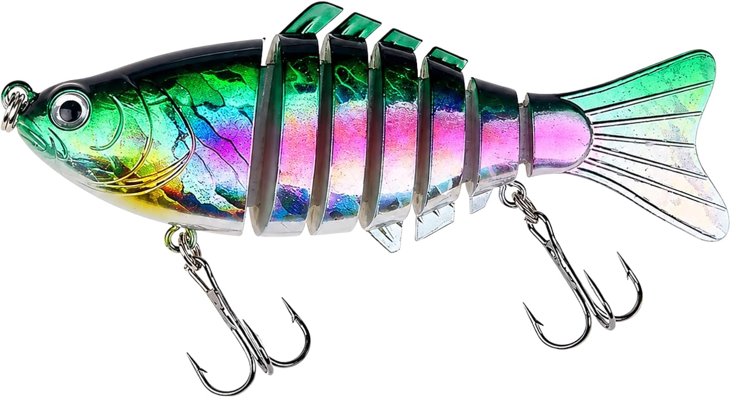 Multicolor Fishing Lures, Multi-Jointed Swimbaits, Plastic Artificial Lifelike Hard Baits, 10cm 15.6g, for Freshwater Saltwater