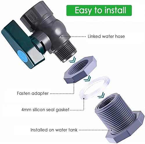 Miniatura 3 de Kit de espita de barril de lluvia con 3 adaptadores roscados macho de manguera de jardín (macho de 34 pulgadas), barril de agua de 34 pulgadas, kit