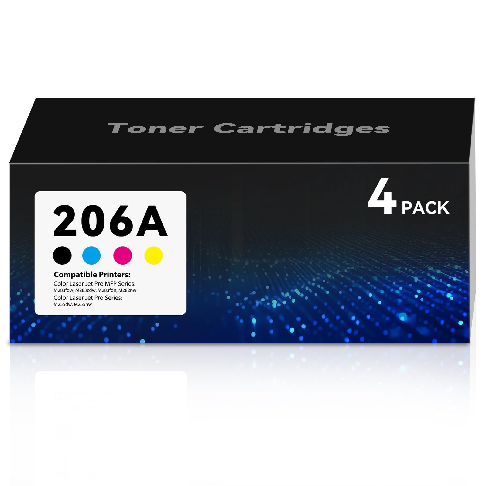 Photo 1 of 206A Toner Cartridges 4 Pack, MFP M283fdw M283cdw Toner Cartridges Replacement for HP 206A 206X Toner Cartridge HP206A HP206X 206 Toner for Color Laser Jet Pro MFP M283fdw M283fdn M282nw M255dw M255nw