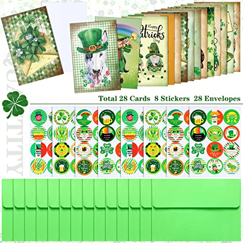 56 Pieces St. Patrick's Day Cards Set Vintage St. Patrick's Day Shamrock Greeting Cards Assorted Blank St. Patrick's Day Note Cards With Green Envelopes And Stickers For St. Patrick's Day Supplies #TOP2