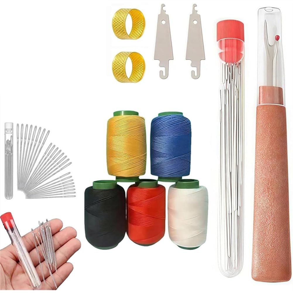 UDSKNV[KSL Handmade Quilting Sewing Tool Set 36 Pieces Big Eye Steel Needle Kit for DIY Projects