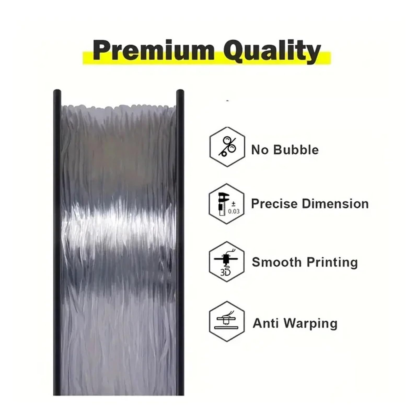 1,75 mm 3D TPU transparentes flexibles Filament 1 kg Rolle Flex 3D-Drucker Filament Kunststoff Druckmaterialien TransparentBlau(Transparent 1KG)