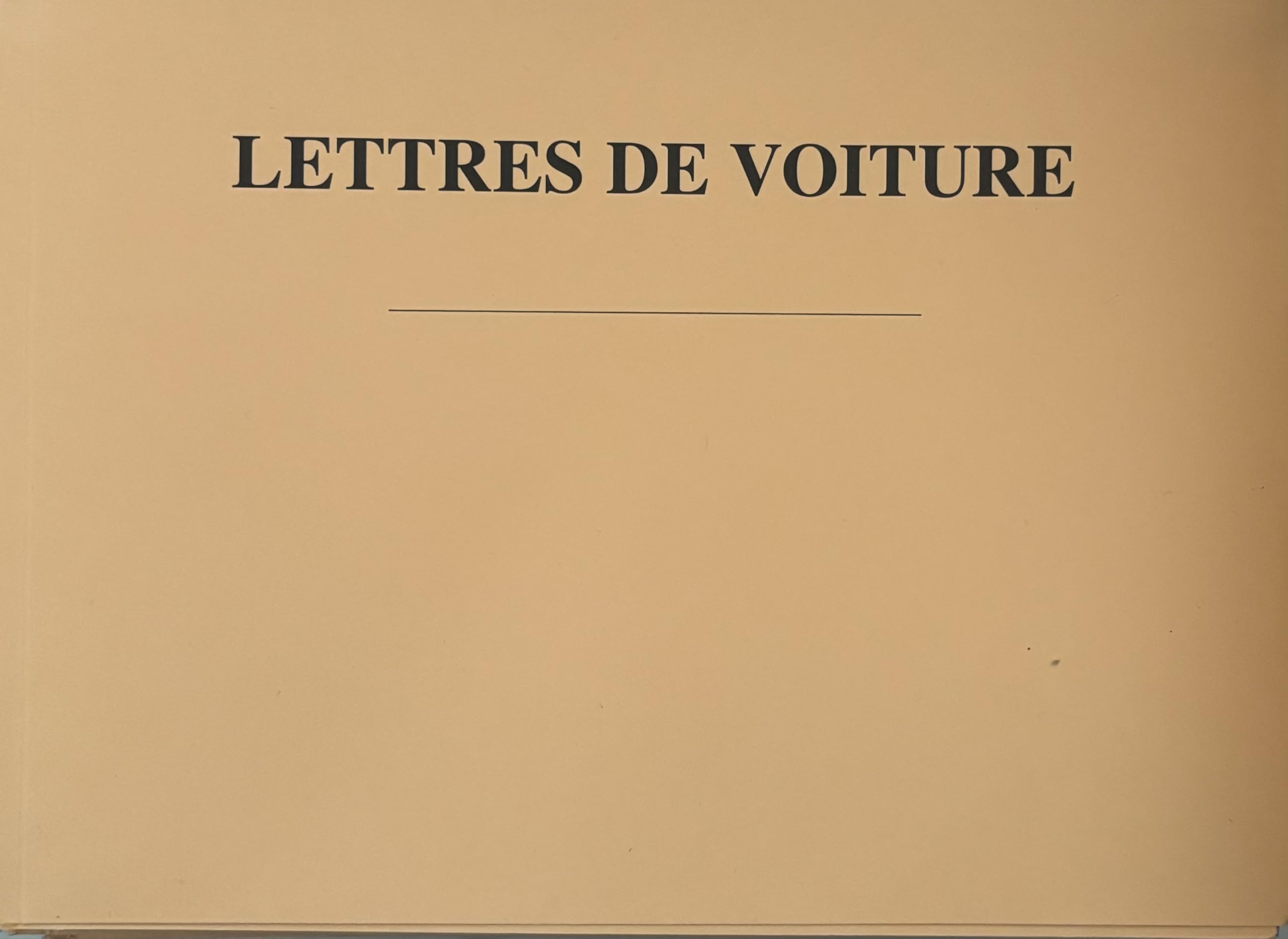 CMR carnet lettre de voiture transport national cmr (50 pages)