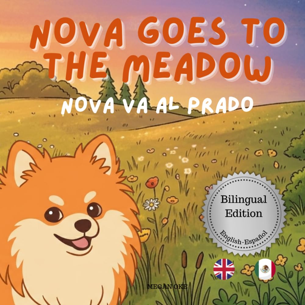 Nova Goes To The Meadow: A Bilingual Children's Book in English and Spanish (Nova the Pomeranian Series) (Nova The Pomeranian: Outdoor Adventures (Bilingual: English and Spanish))