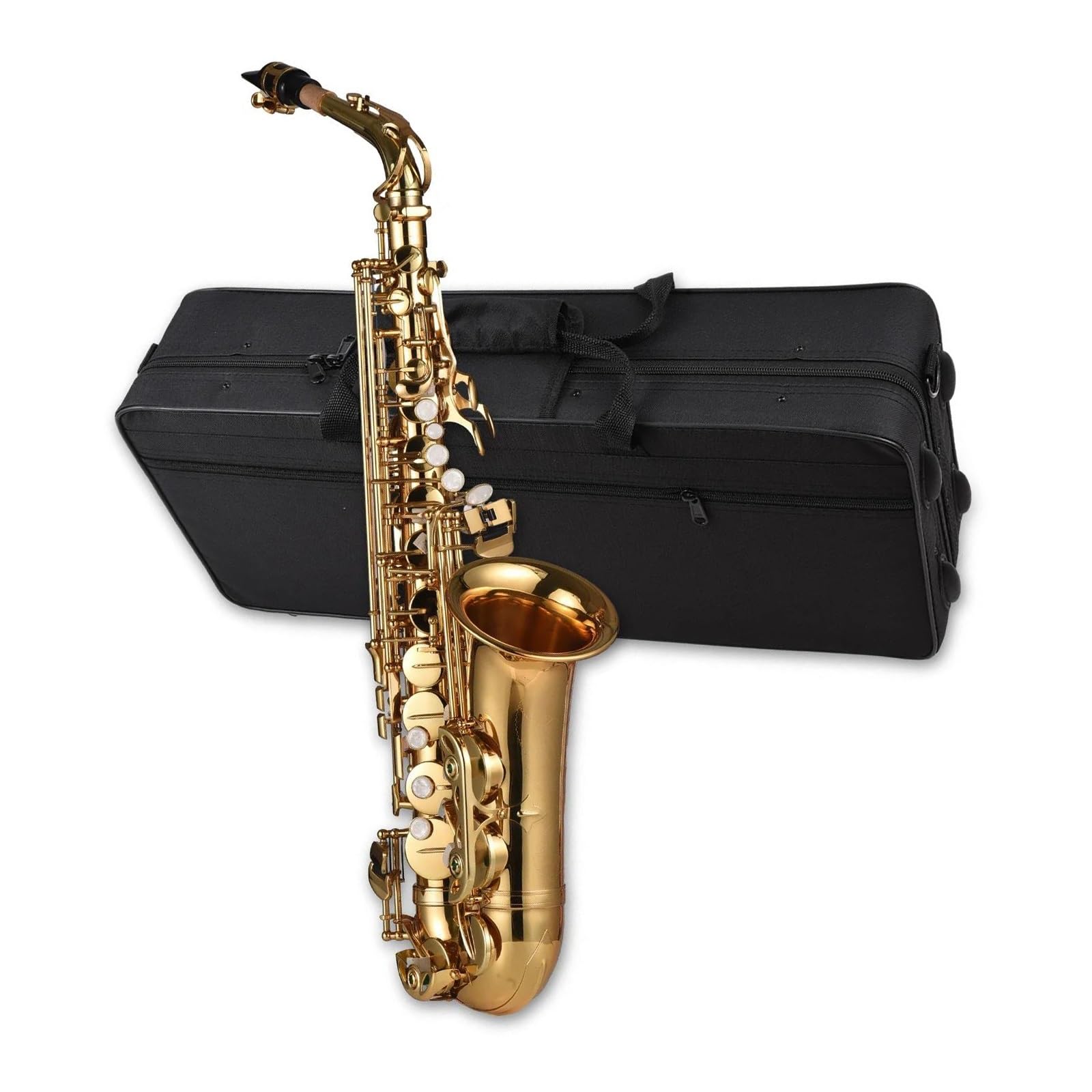 Saksofon Saksofon Altowy Eb Saksofon Altowy Mosiężny Lakierowany Instrument Dęty Z Futerałem Do Przenoszenia Rękawiczki Paski Akcesoria Do Saksofonu Eb