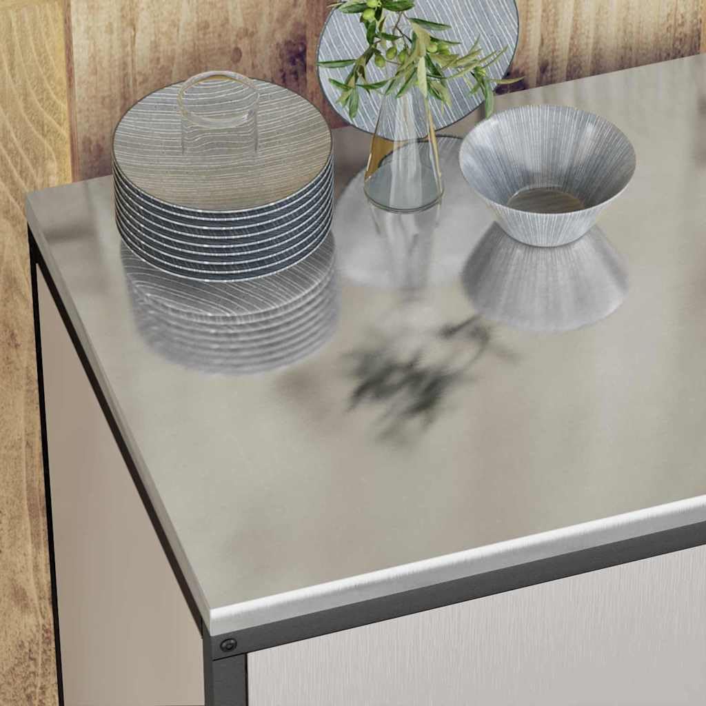HATTEM - Juego de almacenamiento para cocina (2 unidades, acero inoxidable, 4 estantes, rectangular, versátil, ideal para comedor, despensa, cafetería y microondas
