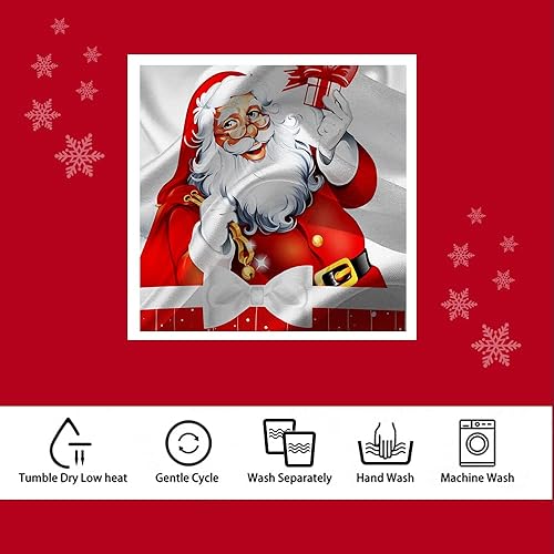 Miniatura 3 de XMNTG Juego de 4 fundas de silla rojas navideñas para comedor, fundas para sillas estampadas, decoración de Navidad, fundas elásticas extraíbles