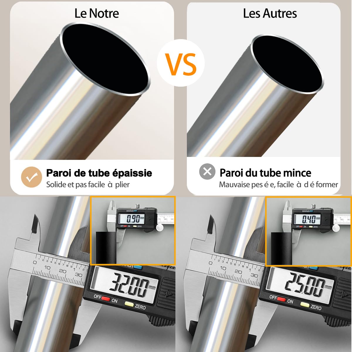 Asta per tenda da doccia in acciaio inox, senza fori, regolabile, con caricamento a molla, asta per tenda da doccia, asta telescopica senza fori e viti, 30-50 cm