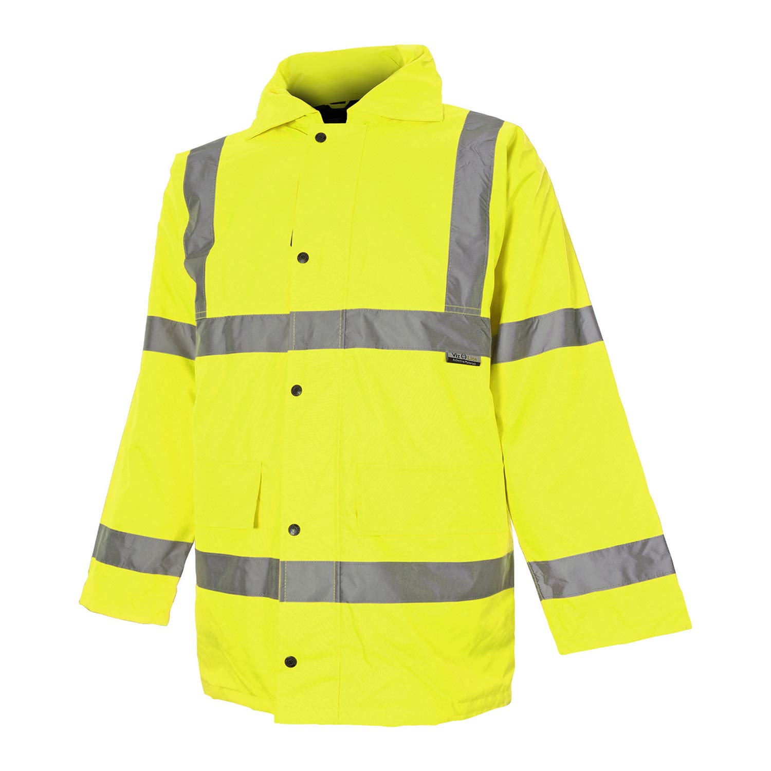 Hi Viz Hi Vis High Visibility 300D Quilted Waterproof 3/4 Length Parka Coats – Available in Yellow & Orange – Choose from XL, 2XL, 3XL & 4XL - Conforms to EN471:2003 with VizLite Technology.