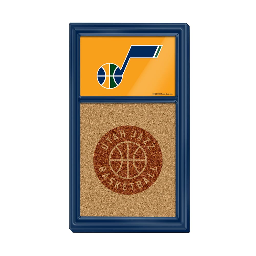 The Fan-Brand NBA Utah Jazz: Dual Logo - Cork Note Board- Sports Decor for Home, Game Room, Fan Cave & Garage - USA Made