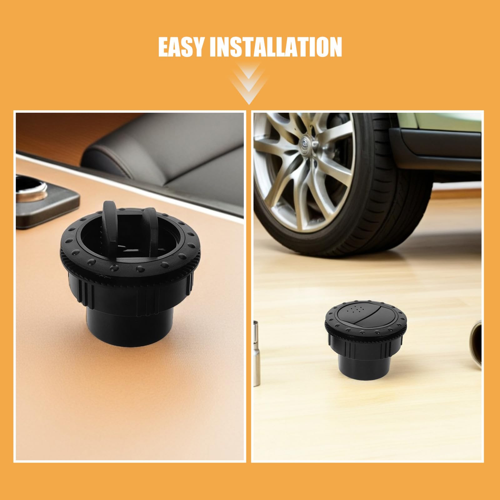 8 Piezas Rejilla de Ventilación Redonda Distribución Uniforme del Aire y Fácil Instalación Color Negro, Material Abs para Aire Acondicionado de Autocaravana y