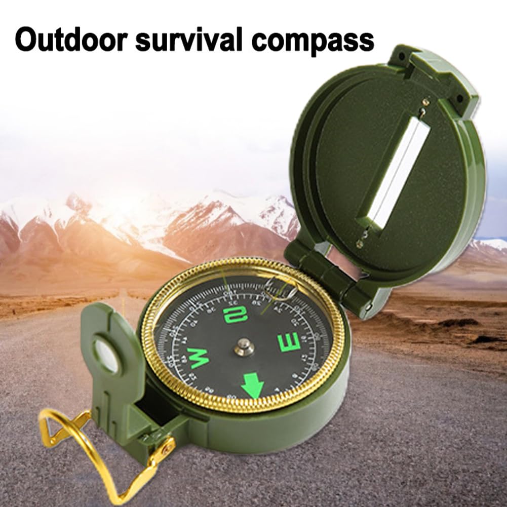 Bussola Militare Tascabile - Professionale, Camuffamento Verde, Per Escursionismo E Outdoor - Foto 5