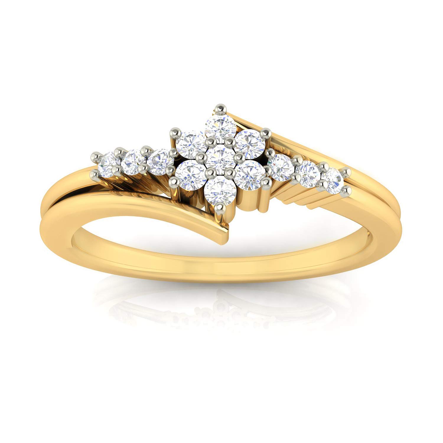avsar 18k (750) Yellow Gold and Diamond Ring for Women-picture-23