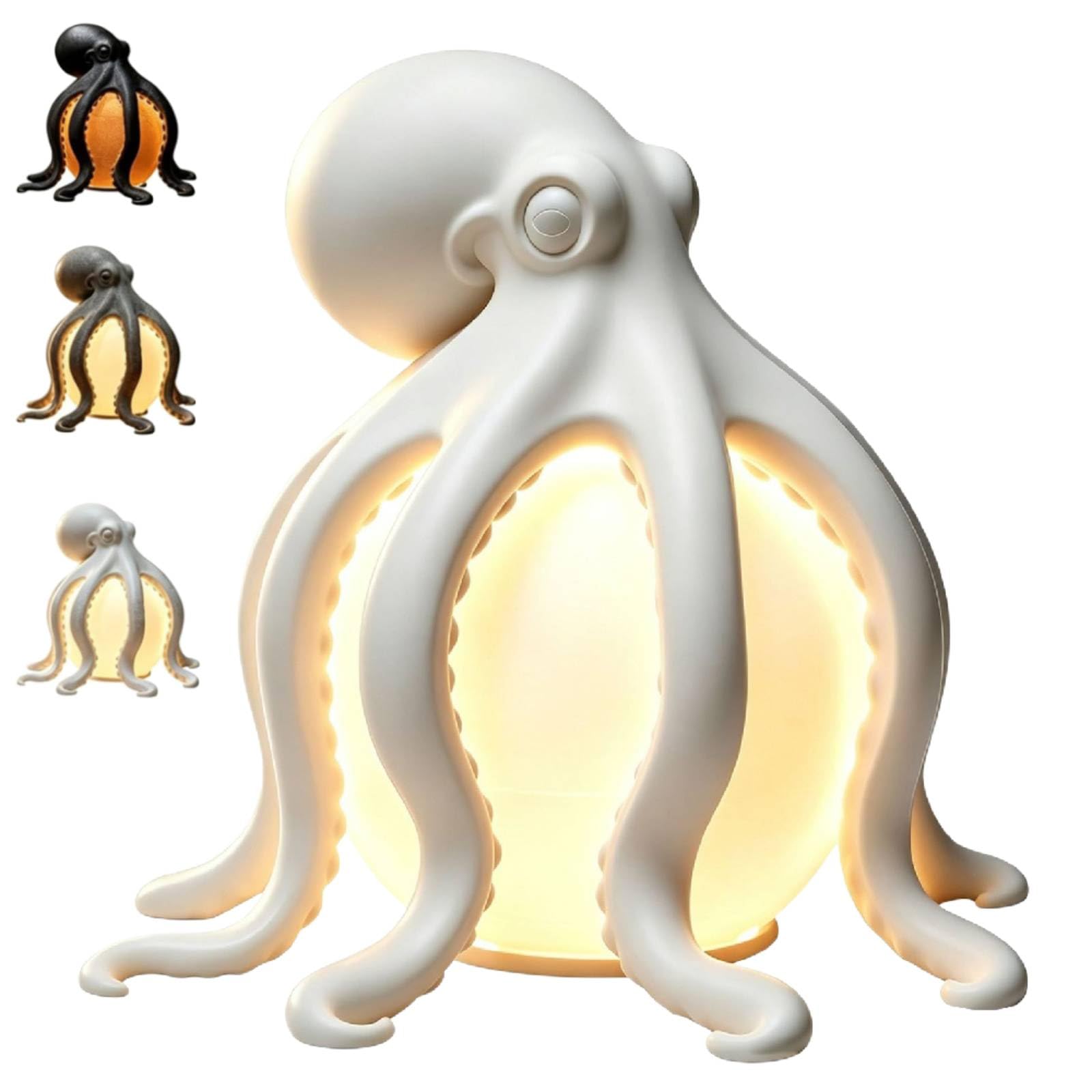 Octopus Ocean Decor Table Lamp, Resin Sculptural Octopus Lamp