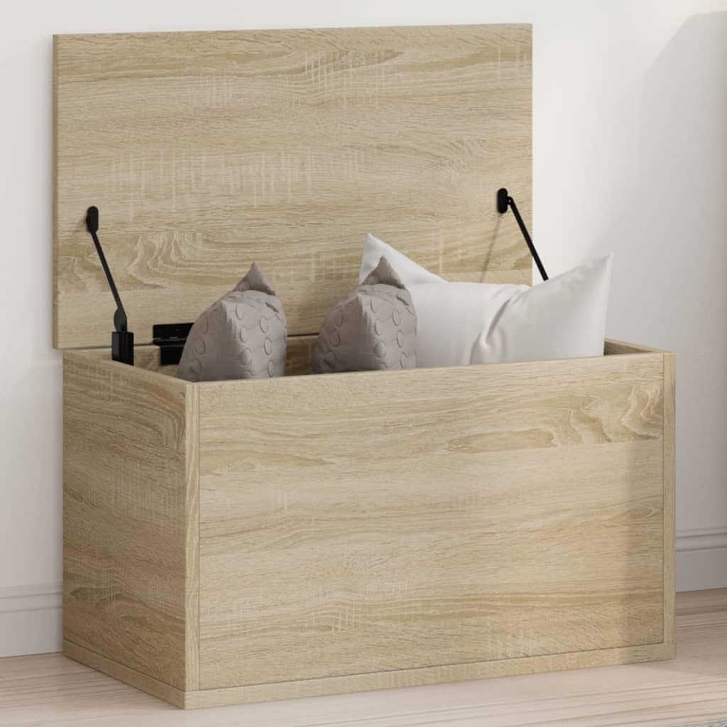 vidaXL Truhe, SpielzeugSpielzeugbox mit Stauraum, Aufbewahrungsbox für Wohnzimmer, Auflagenbox Kissenbox Spielzeugbox, Sonoma-Eiche Holzwerkstoff
