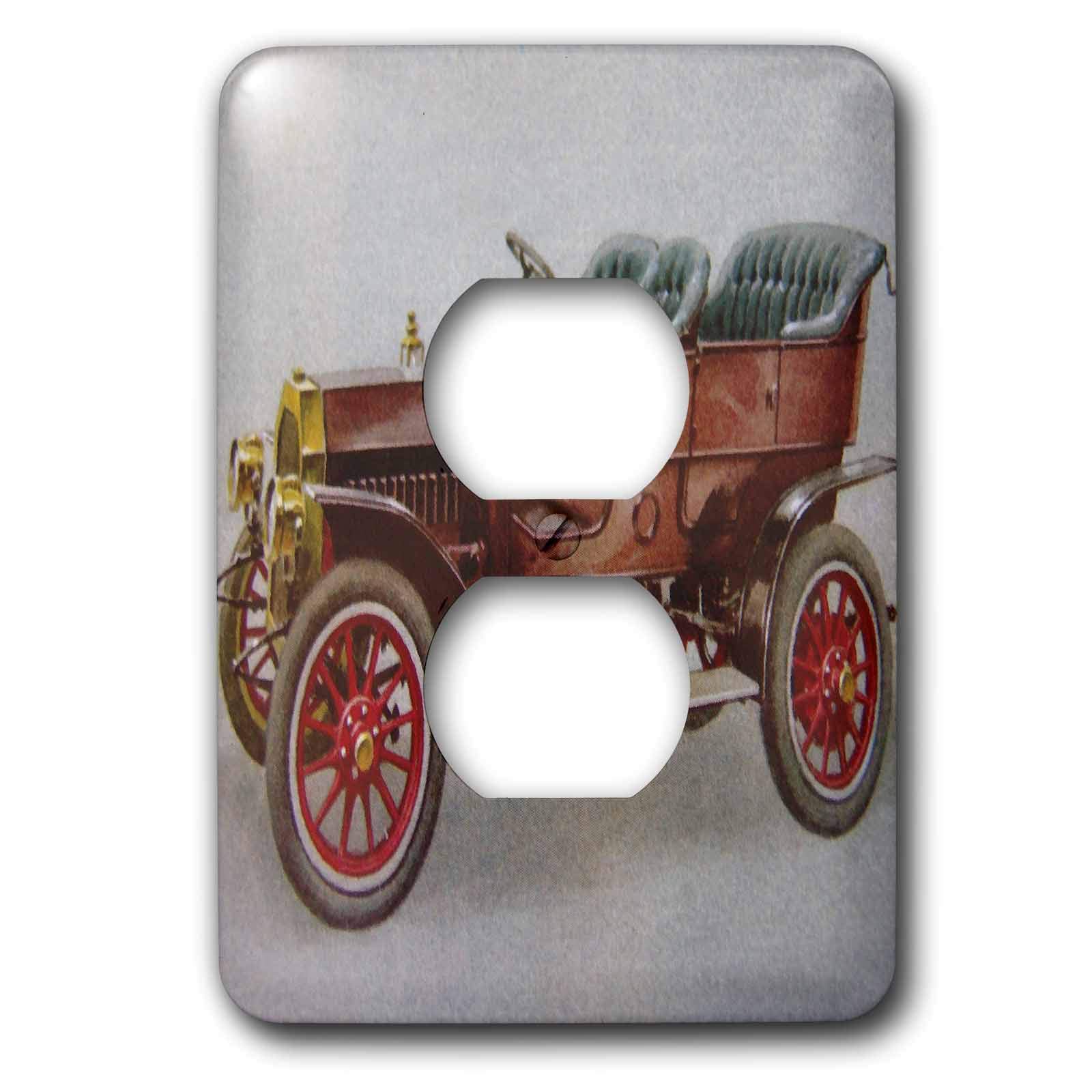 3dRose LSP_7257_15,2 cm 1908 Buick 2 Prise de courant multicolore plaque de finition rétro