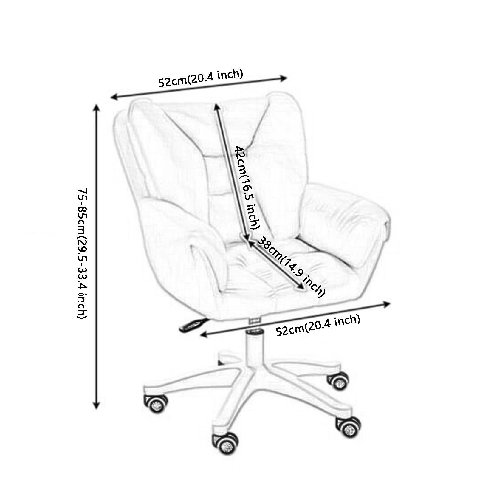 Sedia Girevole ergonomica Regolabile in Altezza per casa, Ufficio, Soggiorno, Camera da Letto - Braccioli Comodi con Comfort di Livello Professionale
