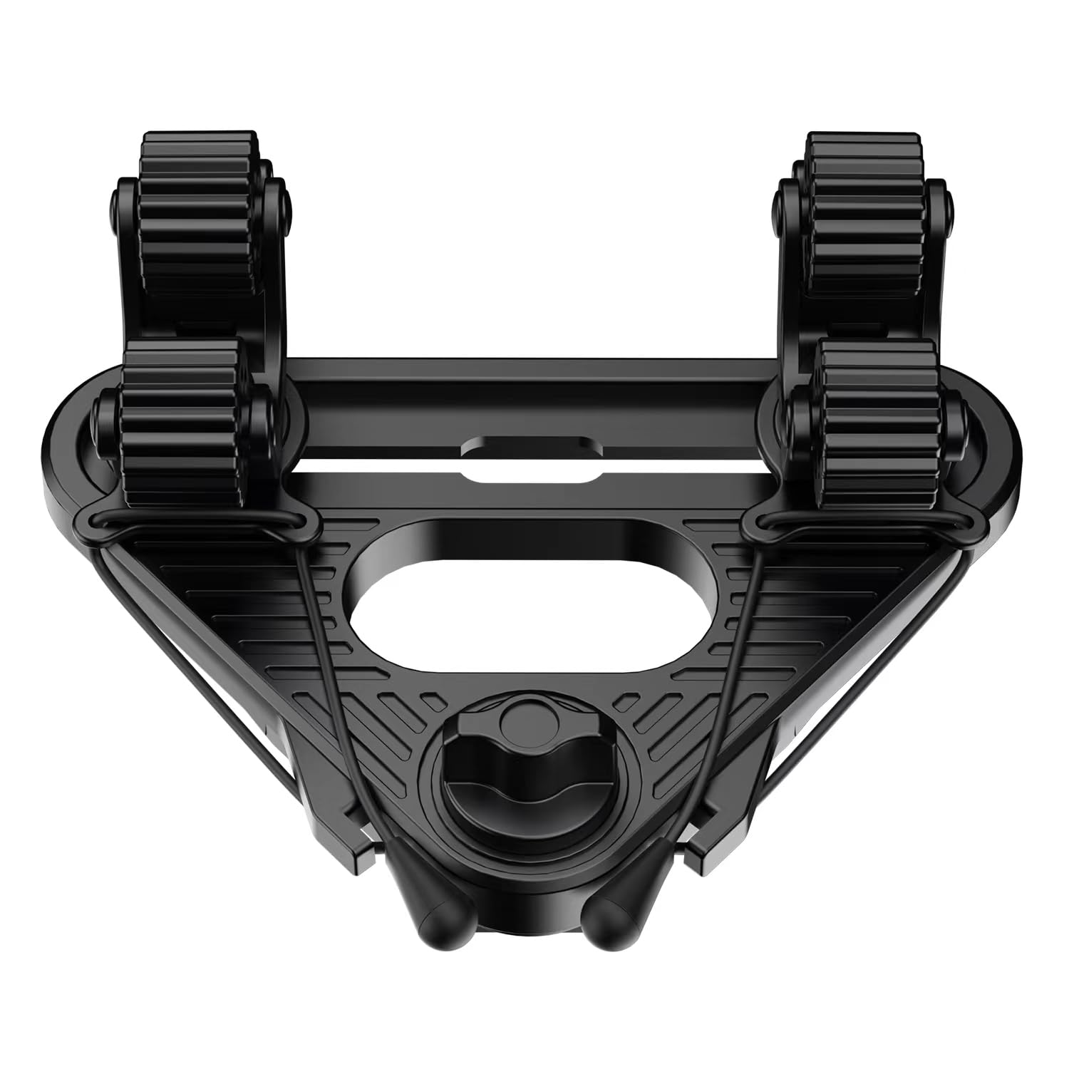 Doubleheader with Dual Kayak Paddle Holder, Multi-Functional Kayak Paddle Holder, Dual Head Kayak Track Mount Accessories with Two Security Tethers - Kayak Oar/Fishing Net/Gaff Holder for Fishing