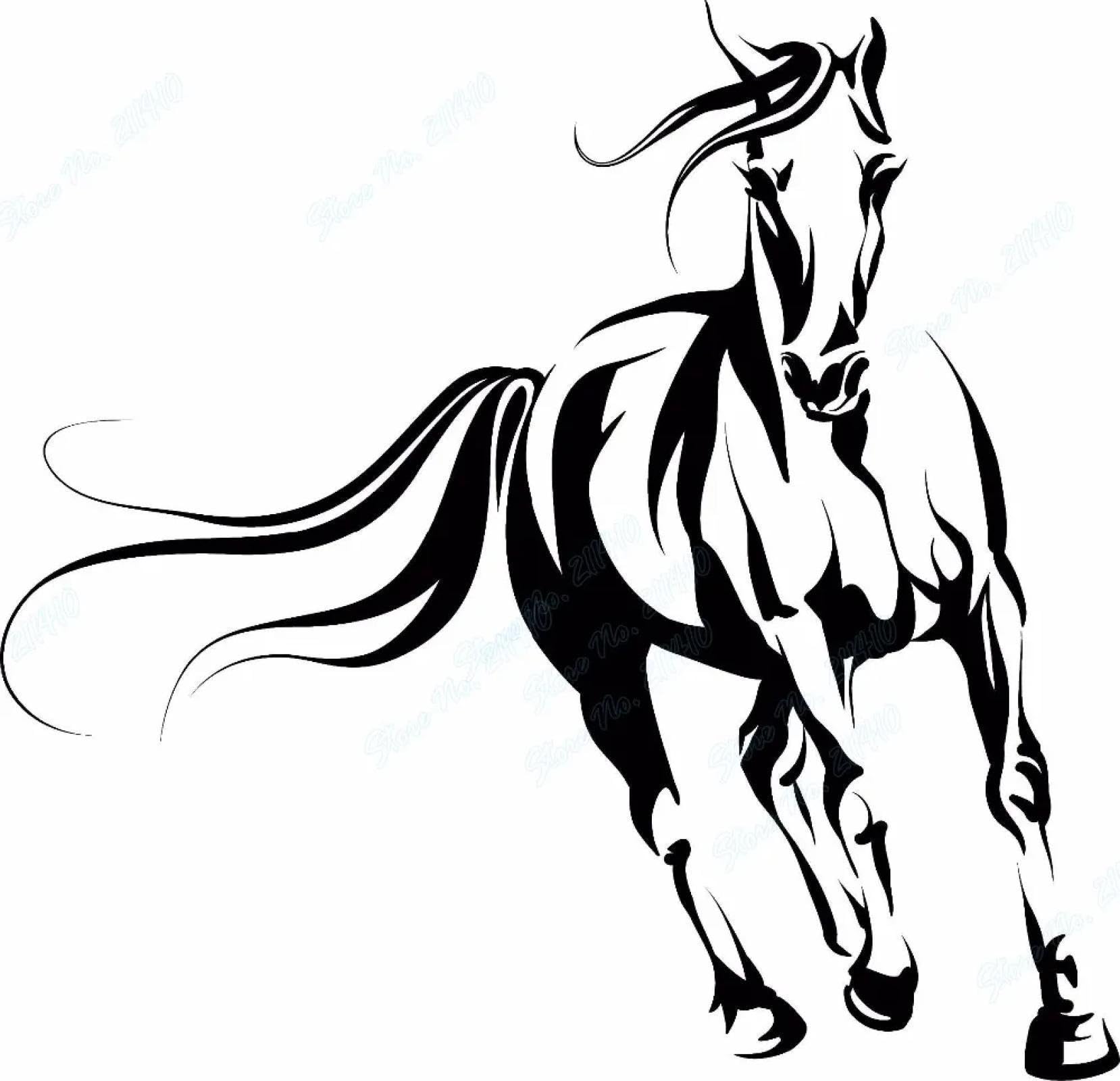 Running Horse, Wild Horse, Animal, Living Room, Bedroom décor Sticker, Removable Vinyl Art wall Sticker