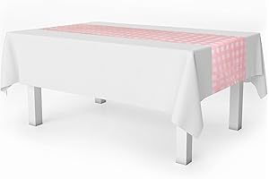 Pink Gingham 6 Pack Premium Check Table Runner 14" x 108"