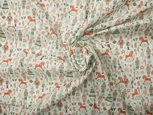 Minerva Green Printed Polycotton Fabric for Dressmaking - 110cm Wide - per metre