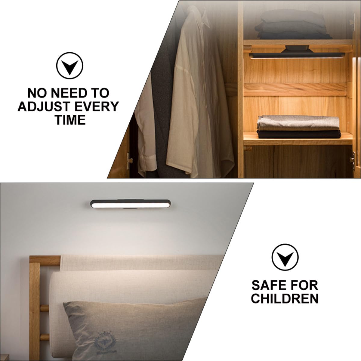 Luz de Lectura Magnética LED Recargable 2000mah Negro | Aleación de Aluminio y Abs, Diseño de Absorción Magnética, Táctil Regulable para Dormitorio y Armario