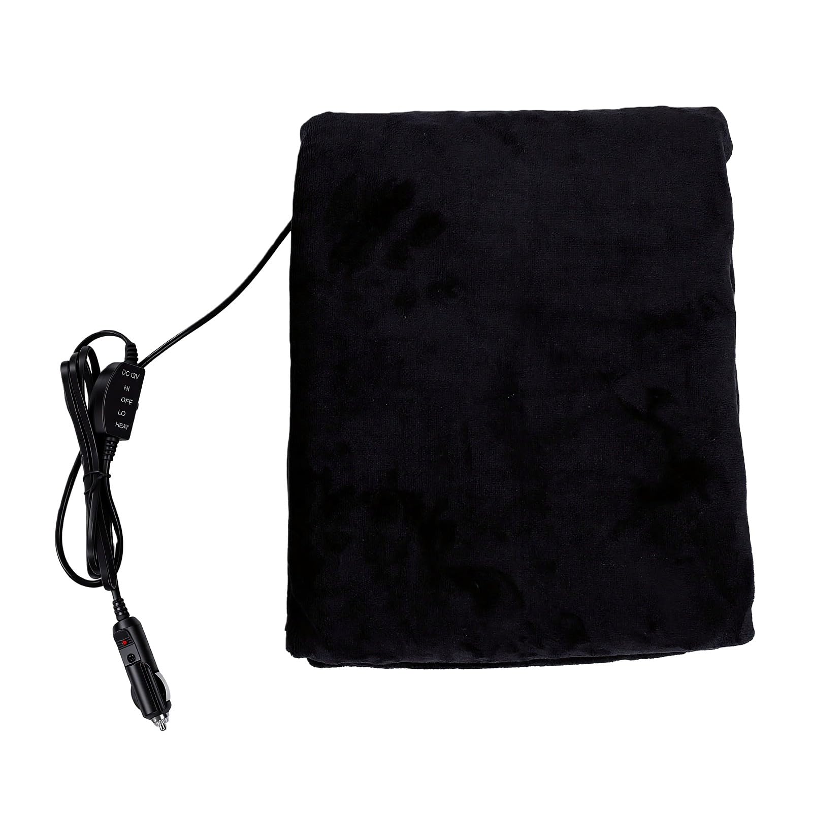 Cryfokt Manta Térmica para Coche 59x39in Franela 12V para Asiento (Black)