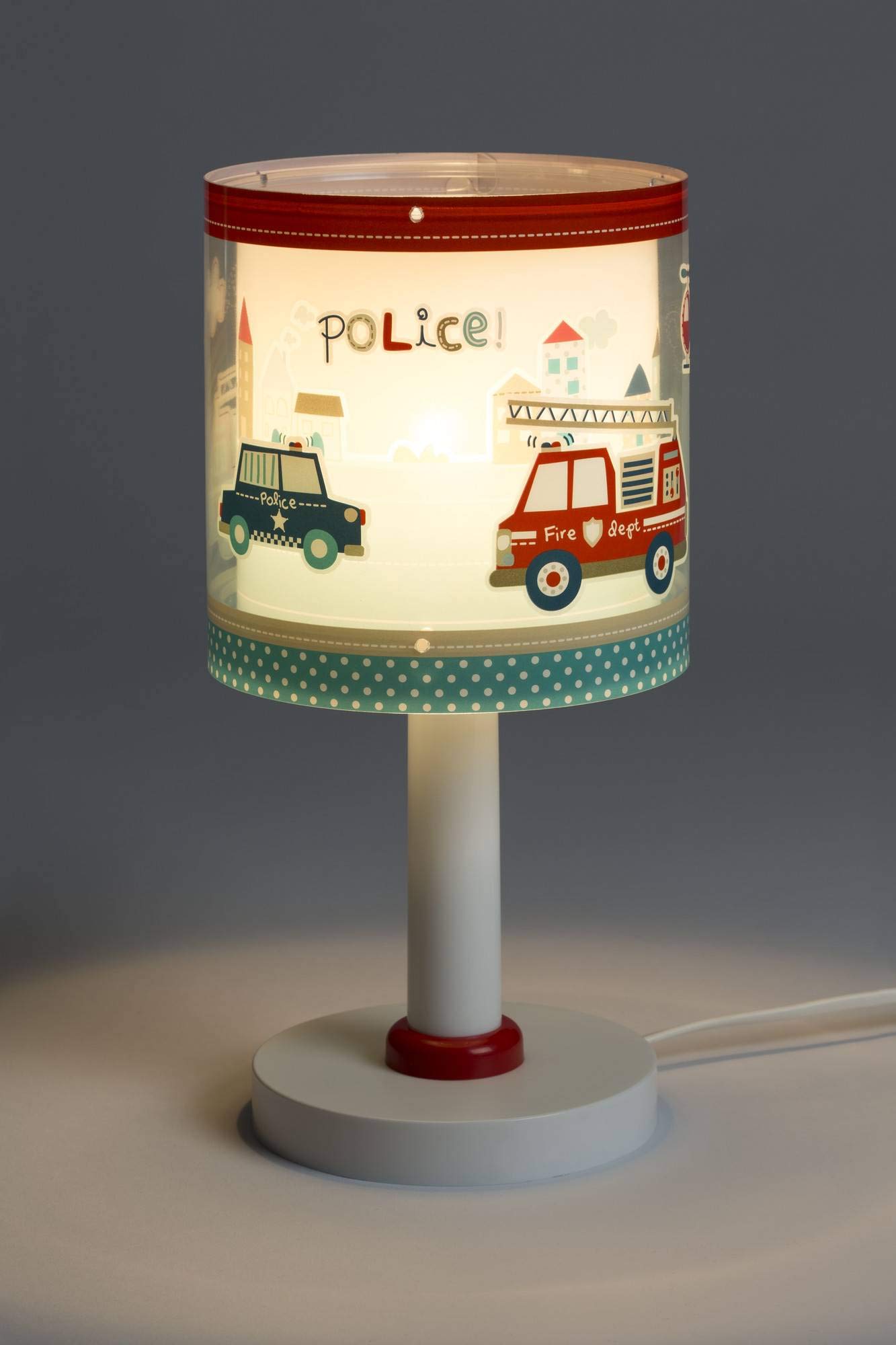 Dalber lampe de table enfant Voitures Police