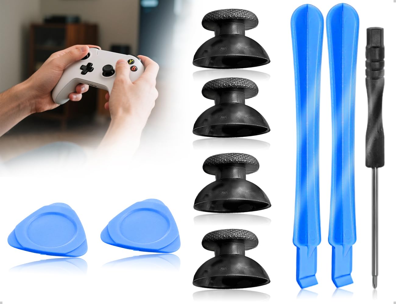 9 Stück Joystick-Kappe Kompatibel mit PS5 Controller,Austausch der Joystickkappe Ersatz Zubehör und Reparatur Werkzeuge Kit Kompatibel mit Playstation 5 Controller(Schwarz)