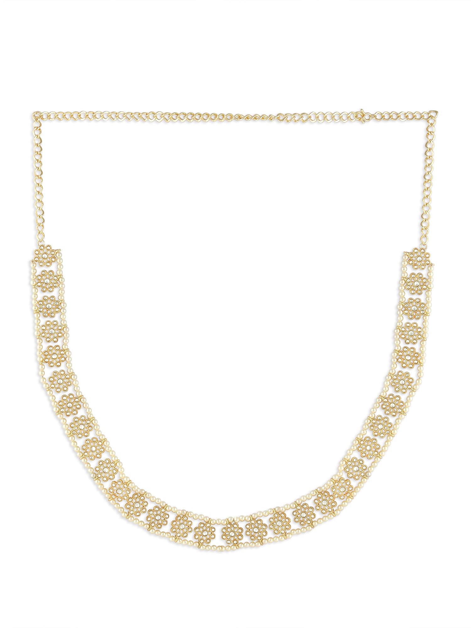 Zaveri Pearls Gold Tone Traditional Kundan & Pearls Embellished Bridal Kamarbandh For Women-ZPFK15973 (B0C4V16G21) Amazon Price History, Amazon Price Tracker
