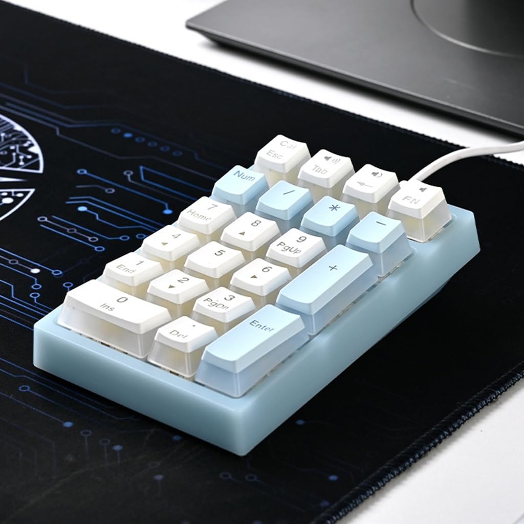 Teclado numérico mecánico de 21 teclas, teclado numérico intercambiable en caliente, con cable, retroiluminado, USB C, teclado numérico para laptop, computadora de escritorio