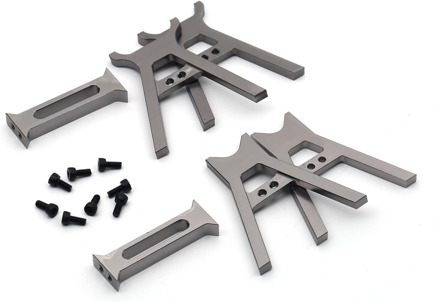 Aluminum RC Car Repair Station Platform Display Stand for 1/24 1/18 TRX4M SCX24 FCX24 RC Crawler Climing Car, Gray
