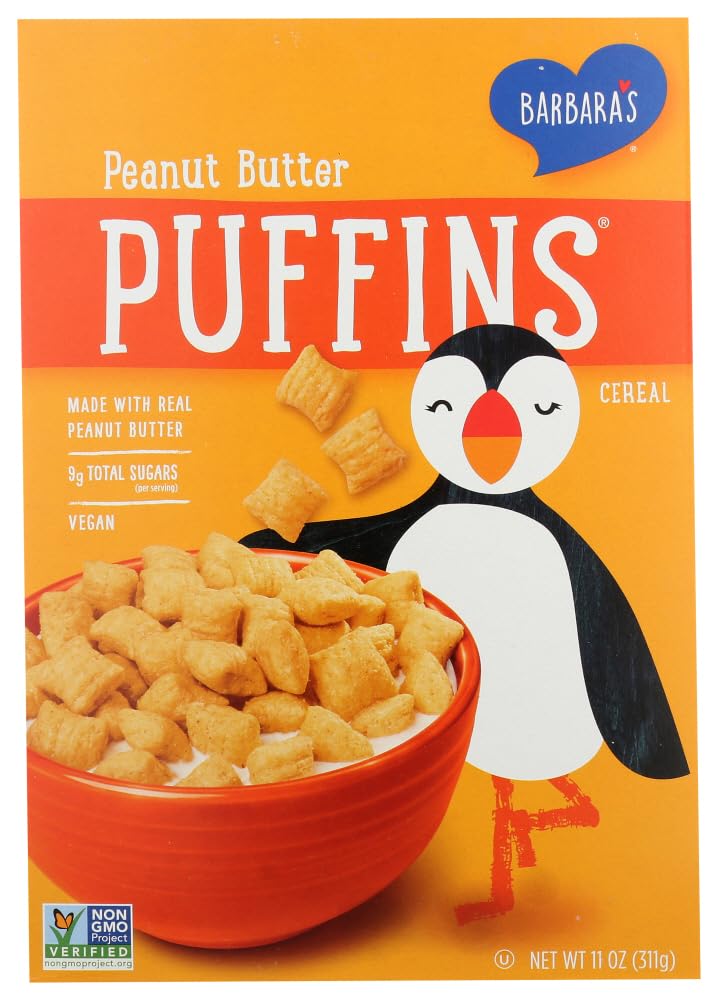 Barbaras Bakery Peanut Butter Puffins Cereal, 2 pk