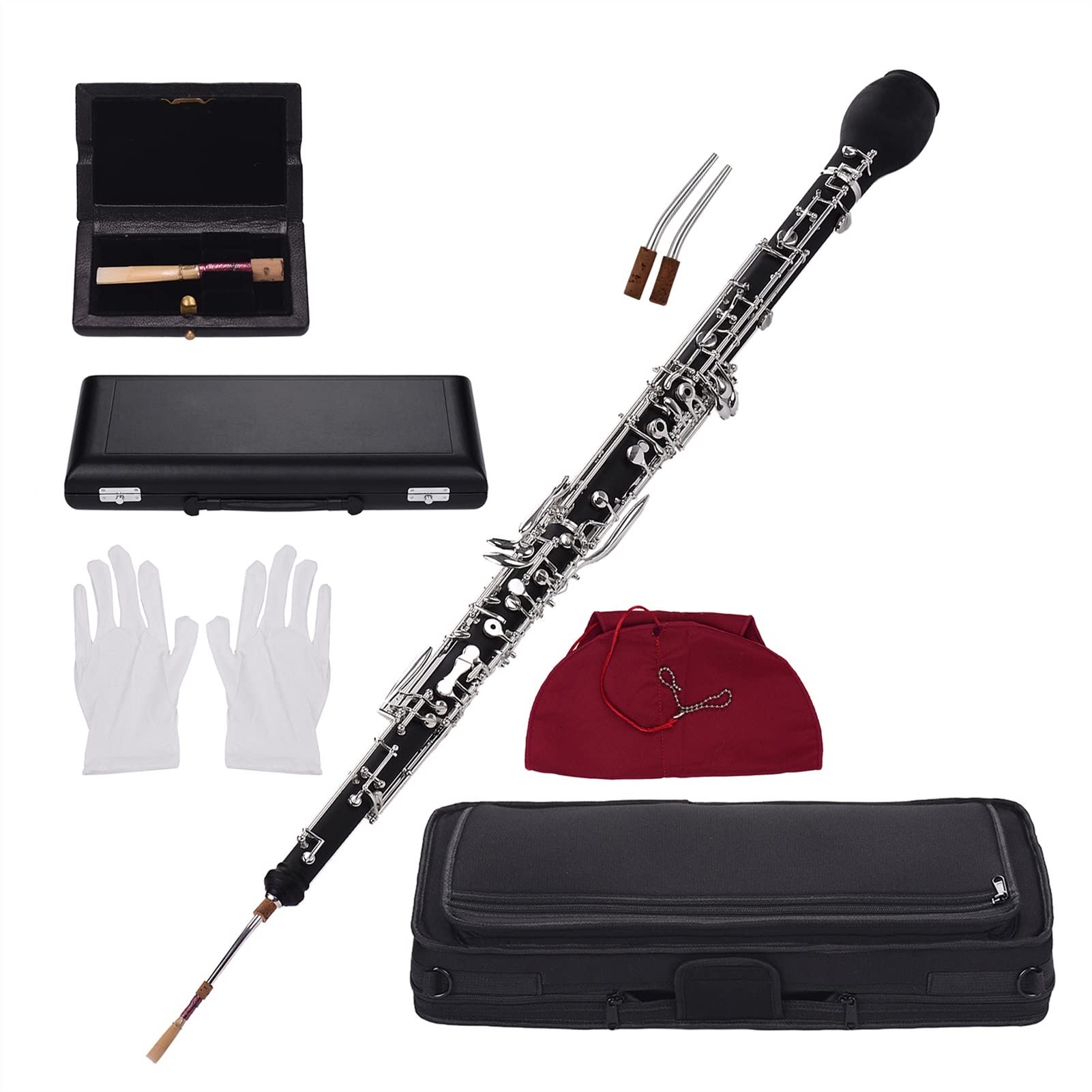 Strumento Oboe Corno Contralto Oboe F Key Corpo in Legno Sintetico Chiavi Placcate in Argento Principiante di Oboe