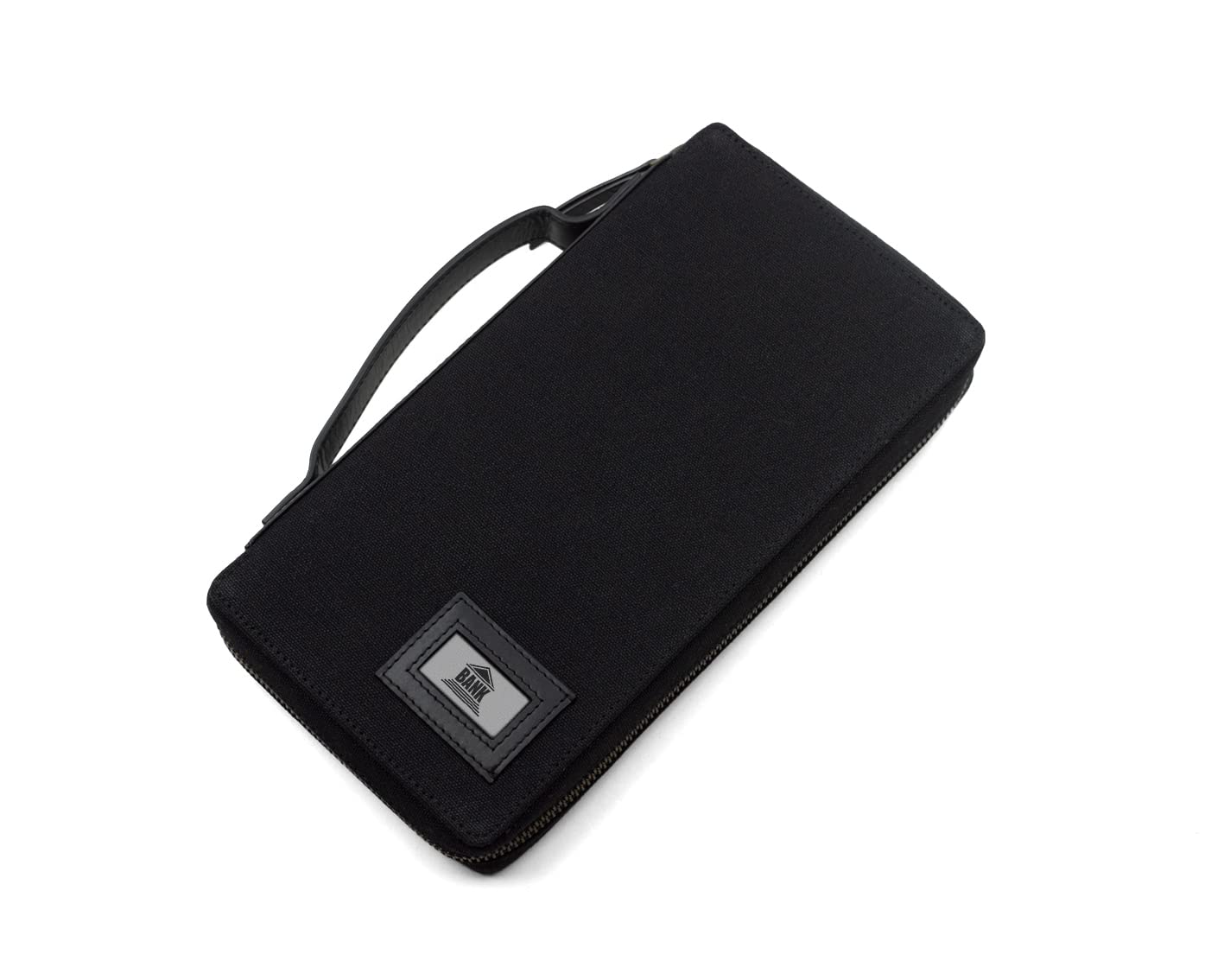 Premium Black Canvas & Leather Bank Organizer | Document & Cheque Book Holder with Multiple Pockets for Cash, Cards & Bills-image-12