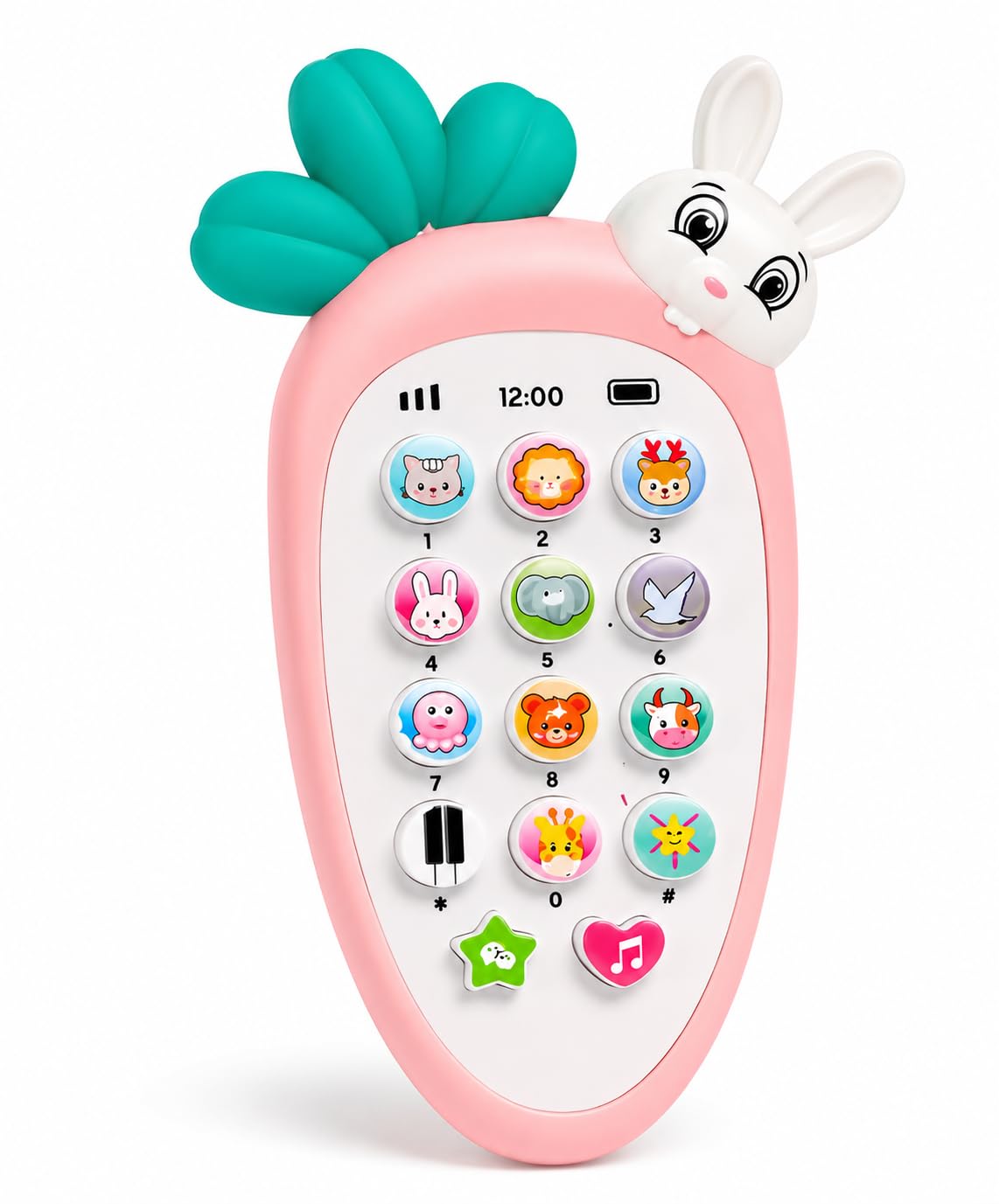 interactive musical learning phone toy with animal sounds, piano keys, soft light effects & melodies | portable activity toy for children