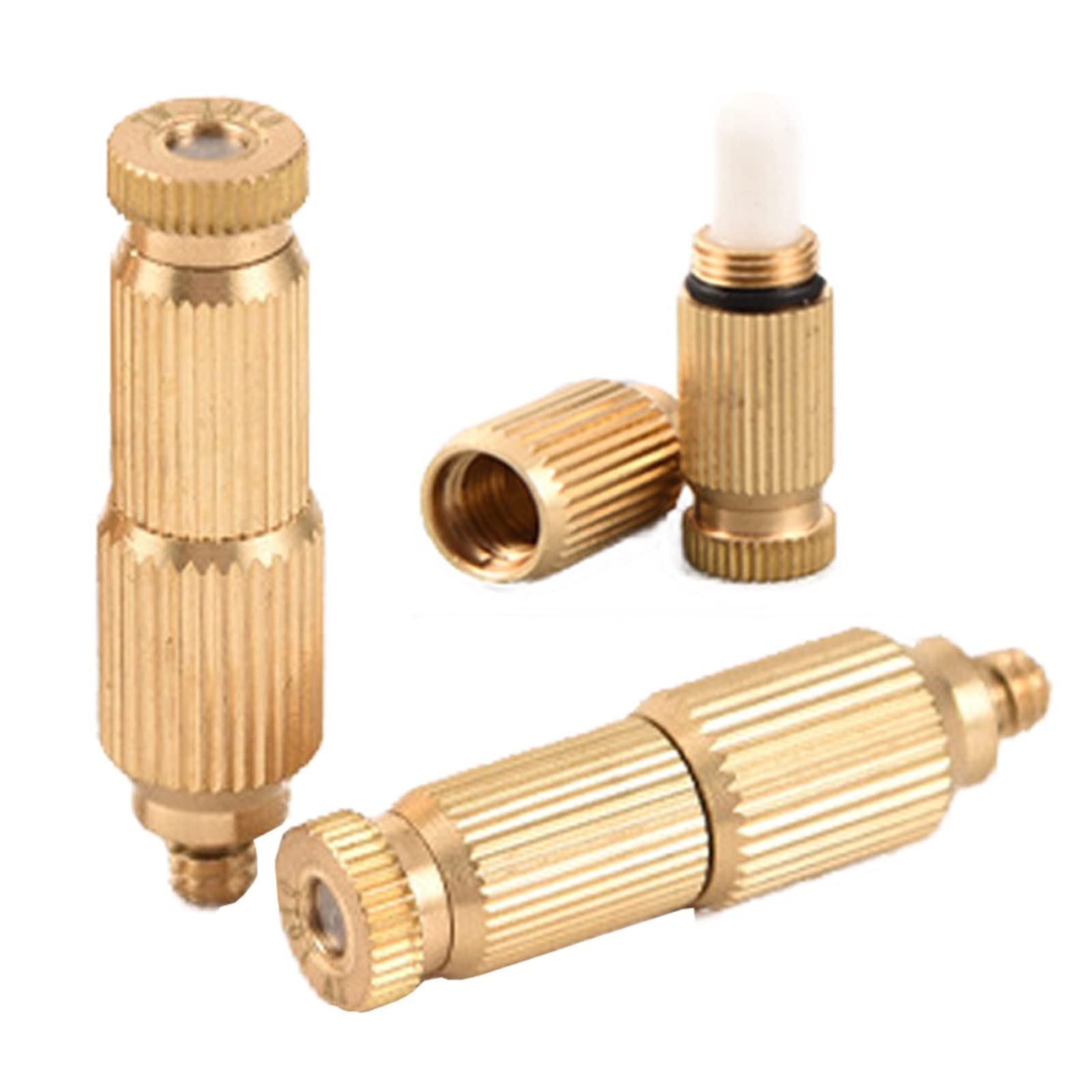 MGNSJGYXN Brass Mister Nozzles， 5PCS High Pressure Mister Nozzles Gold Brass Fog Nozzles(0.1mm)