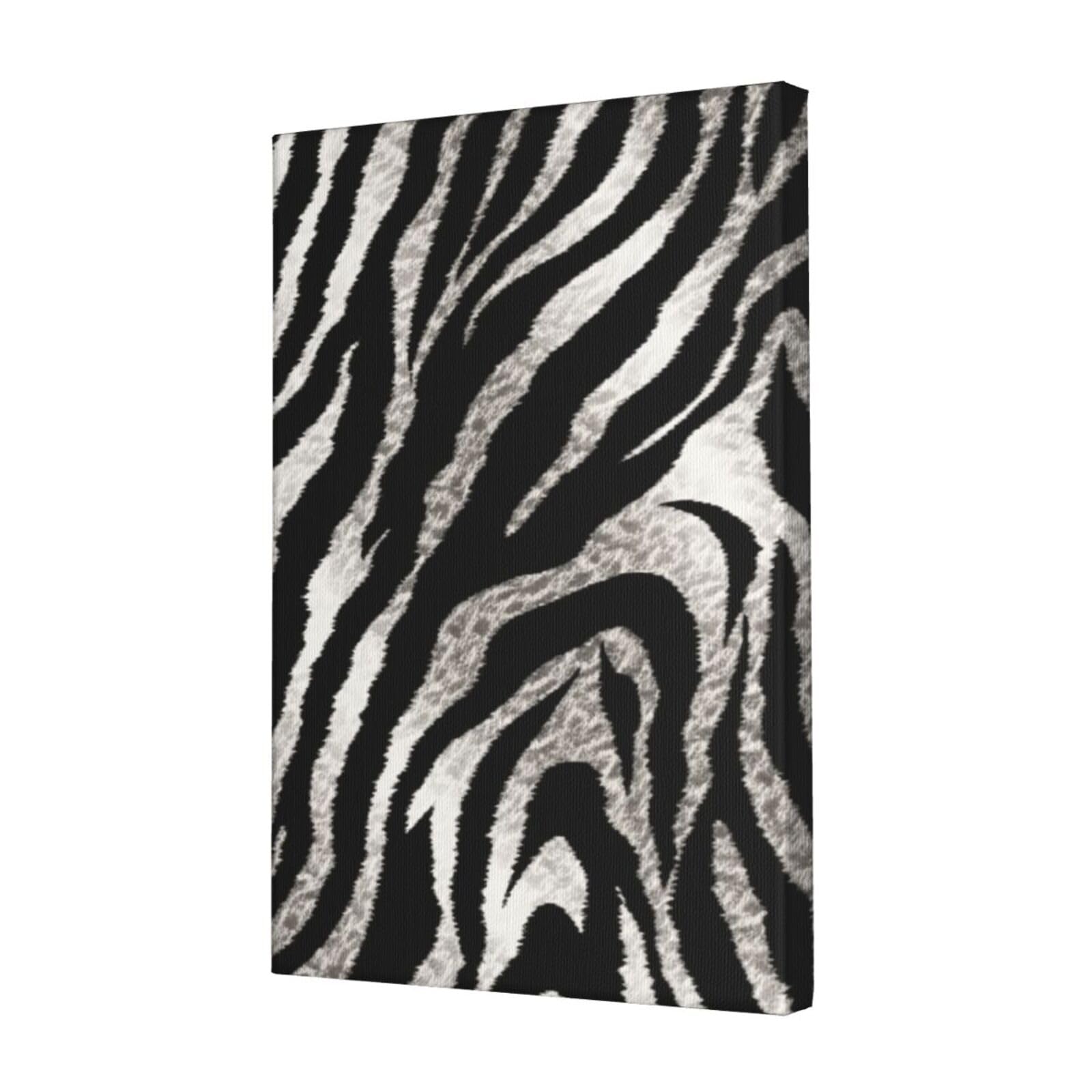 KLOPH Black and white zebra print Canvas Wall Art for Living Room 12"x18" Modern Artwork Painting for Bathroom Hanging Canvas Prints Aesthetic Wallart for Bedroom Kitchen Office Wall Decor