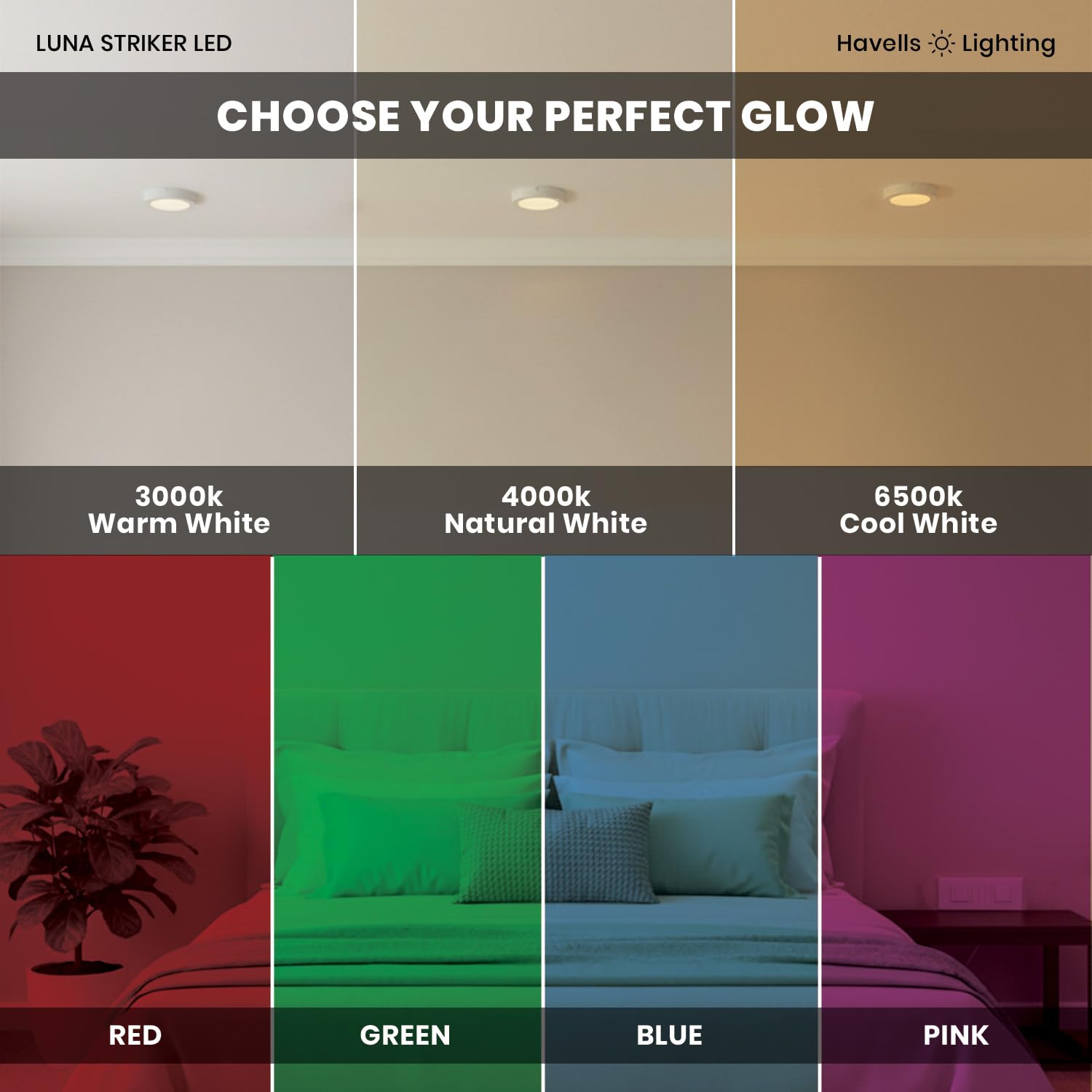 Havells Luna Striker LED Ceiling Light - 7 Colors -5