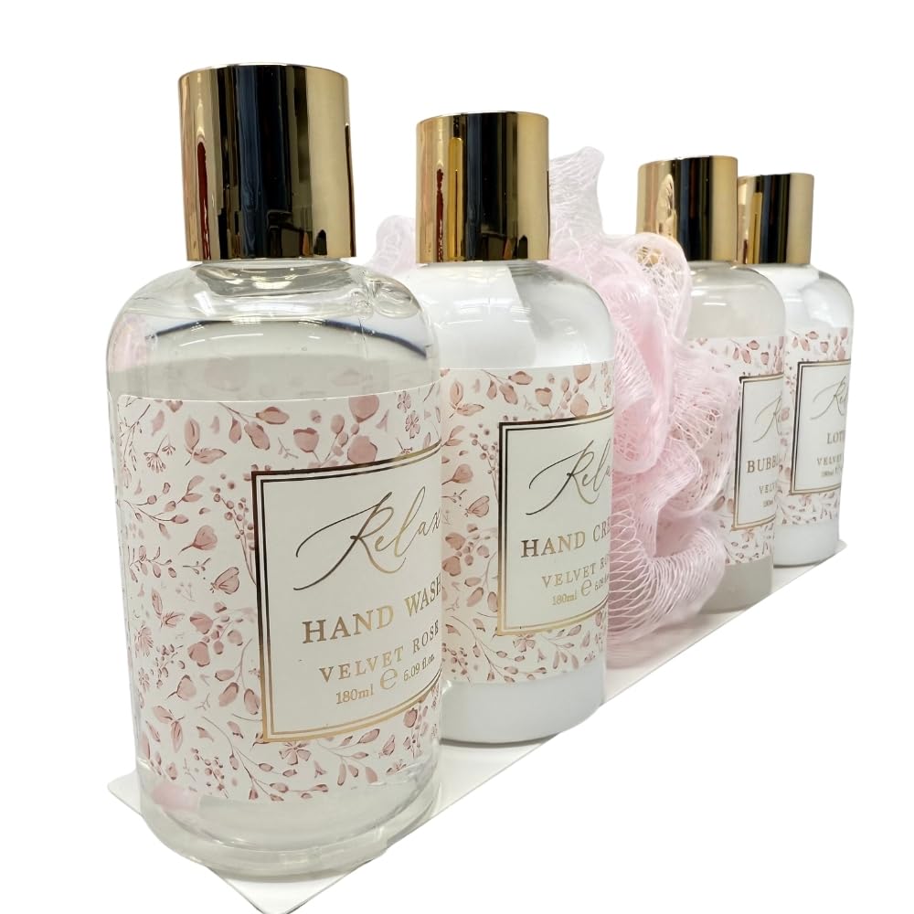 Relax & Unwind Velvet Rose Spa Gift Set, 3 Pamper Styles, Bath & Body Gift Set including Shower Gel, Lotion - Image 4