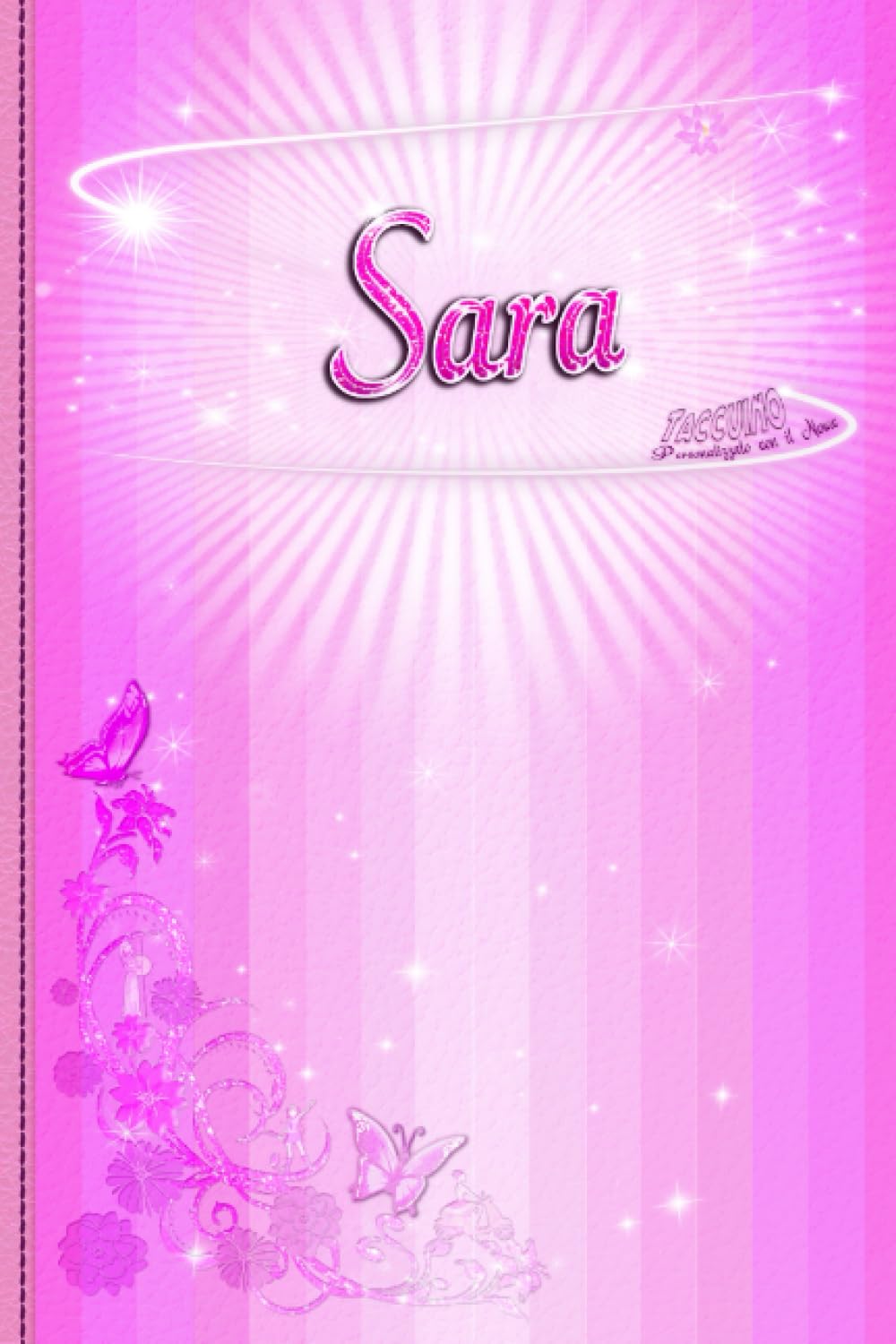 Luminotto Personalizzato Sara – Targhetta Luminosa Con Decorazioni 3D In PVC, Supporto Da Tavolo E Catenella Per Appendere